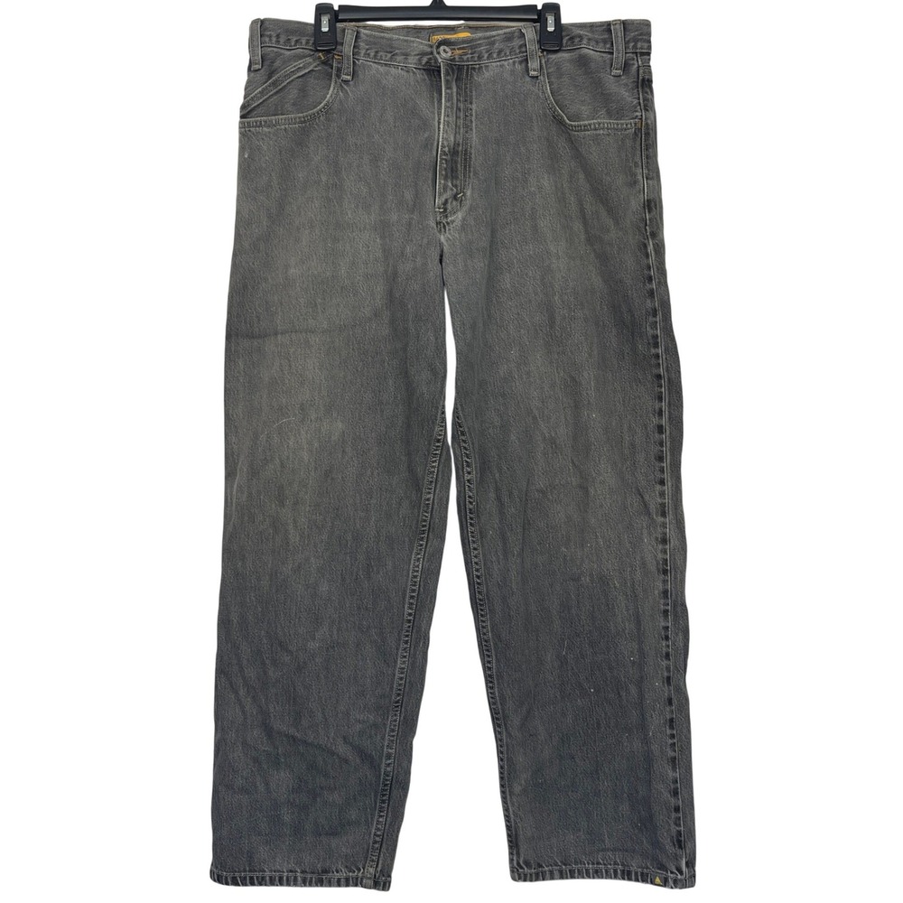 VTG Levis SilverTab Baggy Mens 38x32 Faded Black Gray 90s Skater Denim Jeans Zip